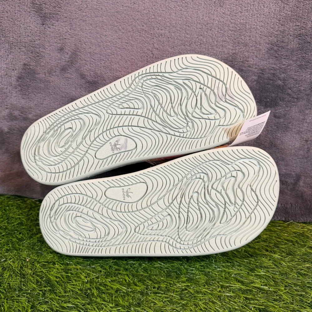 Adidas Pharrell Williams Chancler Hu Slides Kids Size 4 Mint Green Orange Strap